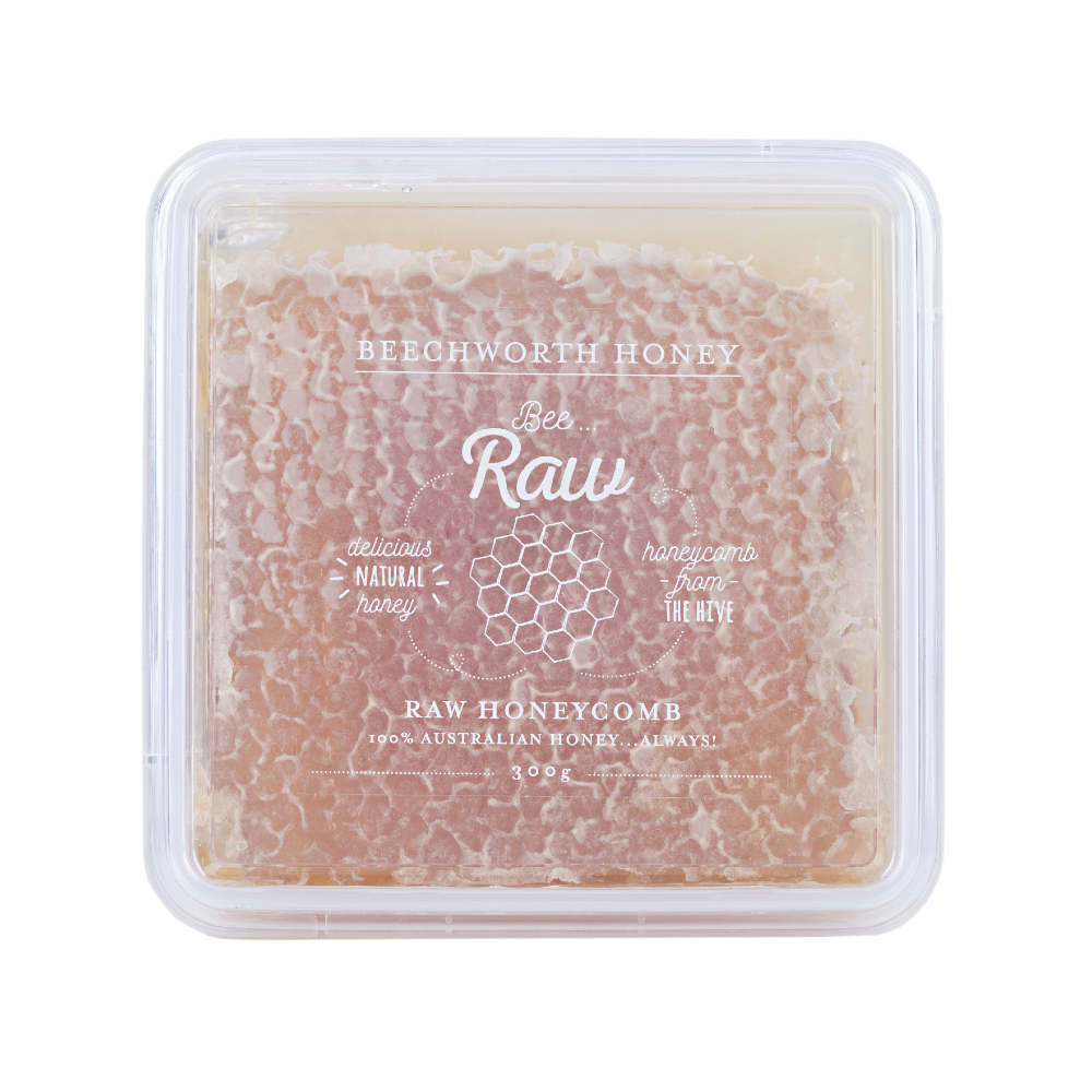BRHONEBOX300_Bee Raw Honeycomb 300g Box