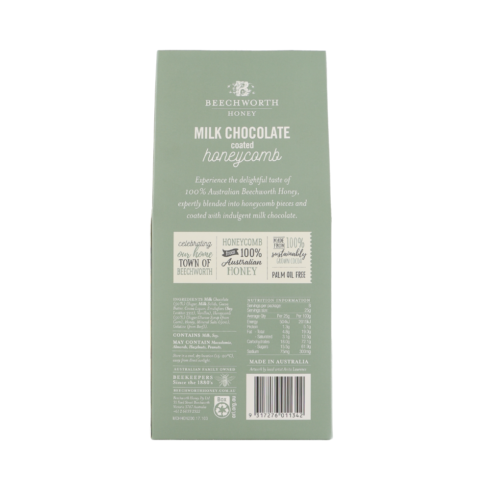 Beechworth Honey Milk Chocolate Coated Honeycomb 200g