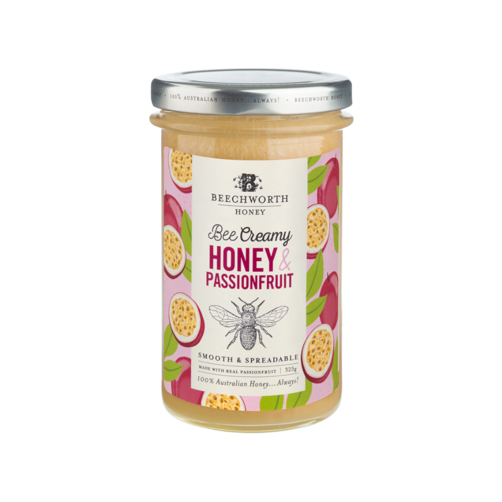 Bee Creamy Honey & Passionfruit Beechworth Honey