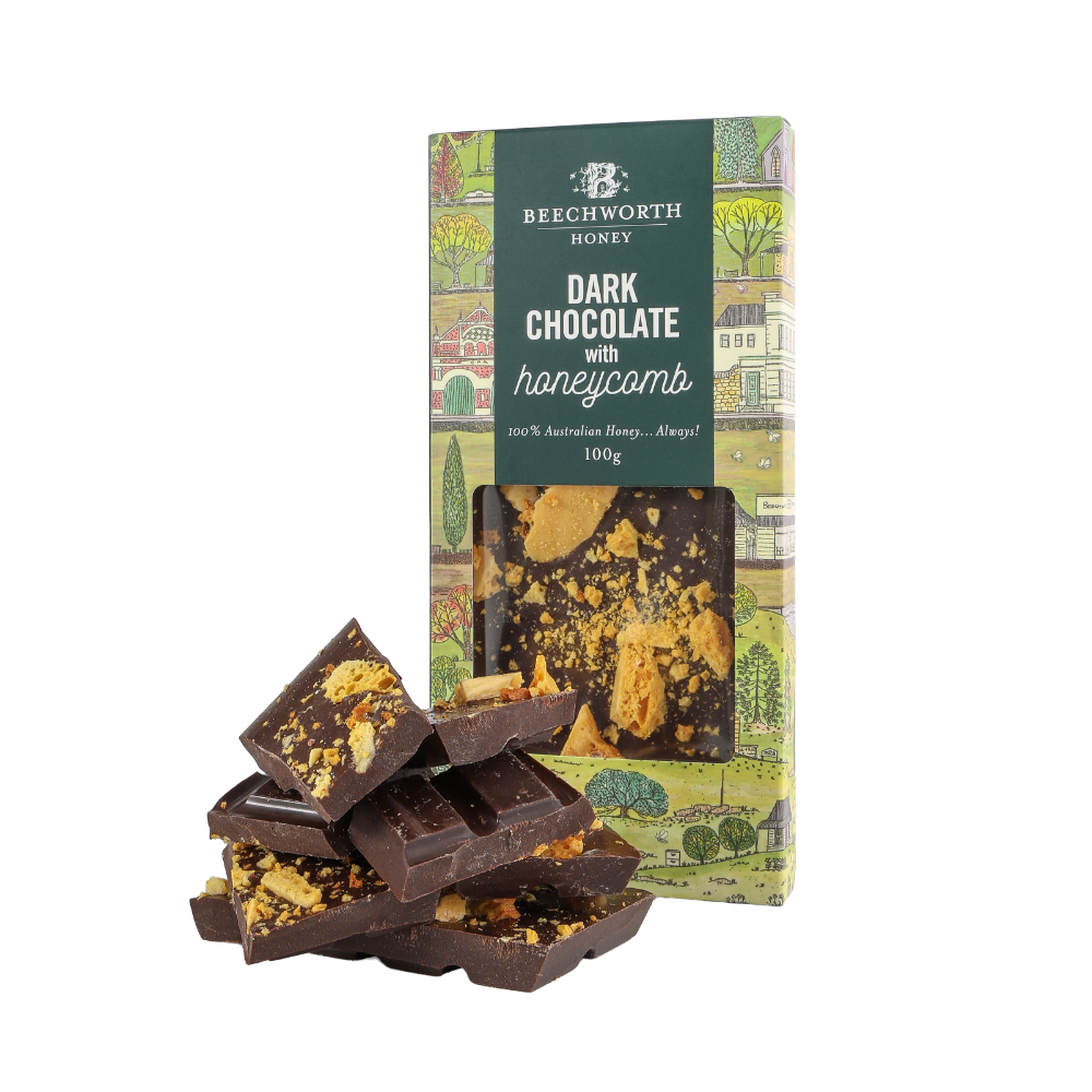 Beechworth Honey Dark Chocolate with Honeycomb Block 100g