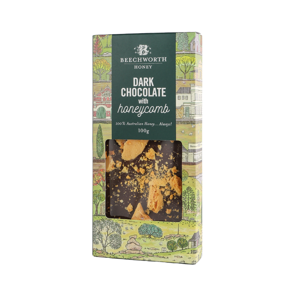 Beechworth Honey Dark Chocolate with Honeycomb Block 100g