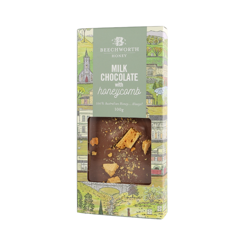 Beechworth Honey Milk Chocolate with Honeycomb Block 100g - Pieces
