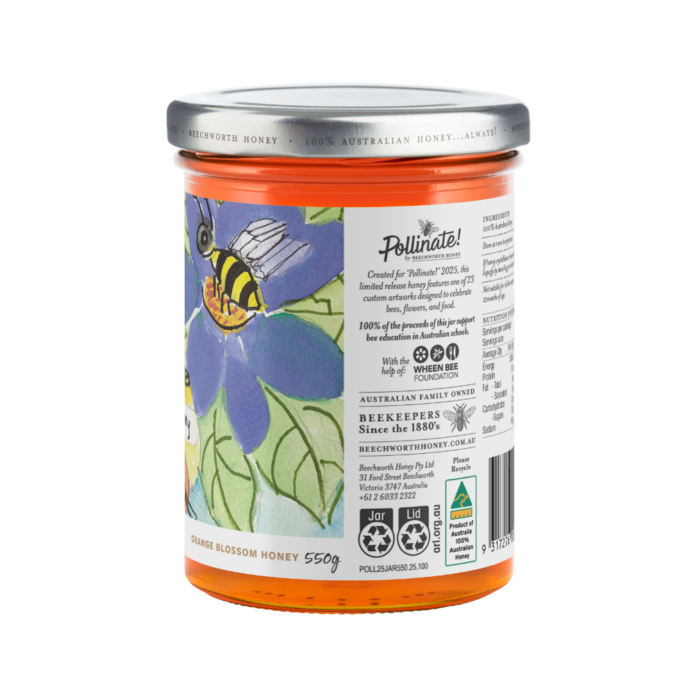 POLL25JAR550-Harper_Pollinate-Honey-2025_Harper-McNally_550g_back