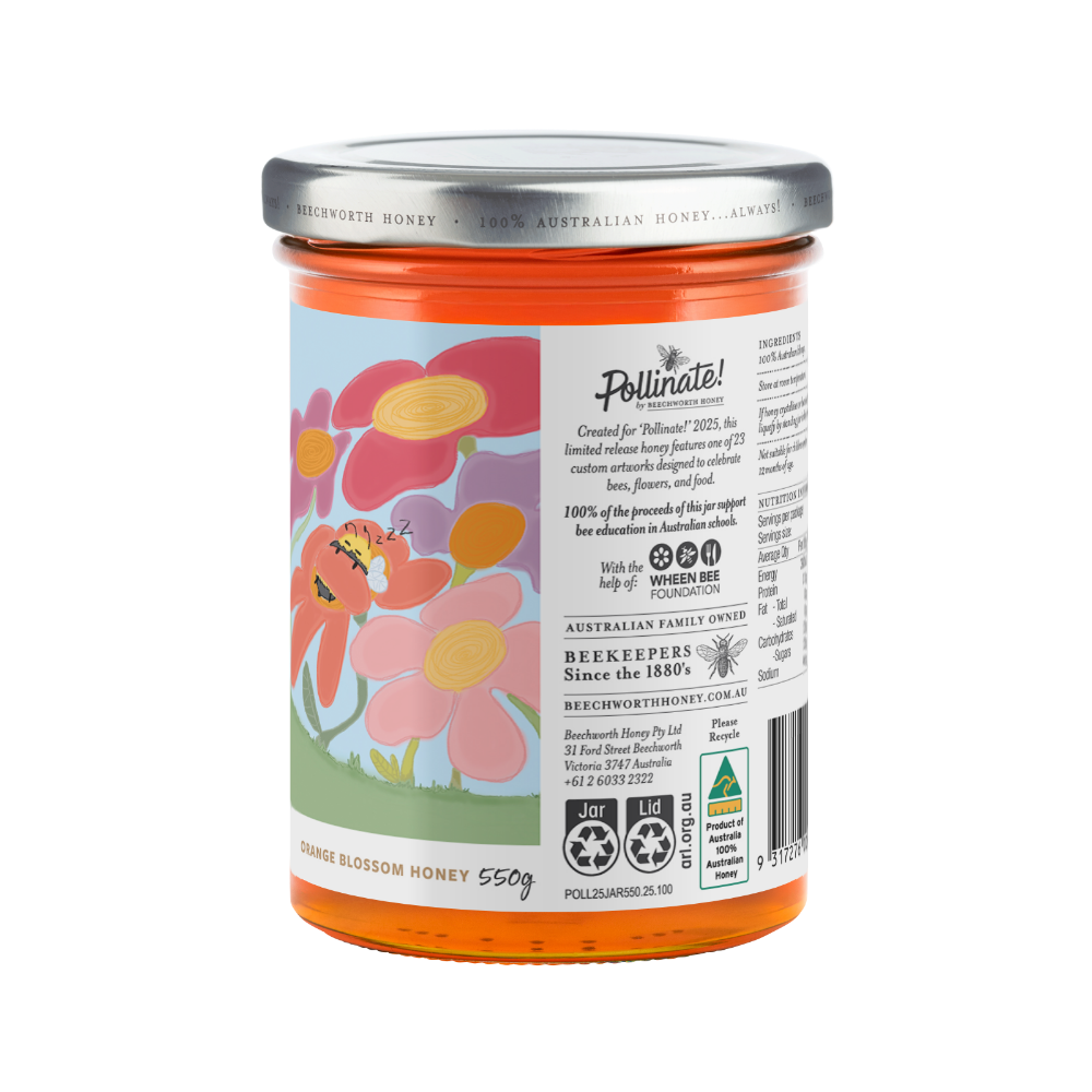 POLL25JAR550-Nina_Pollinate-Honey-2025_Nina-Rapa-Edmunds_550g_back