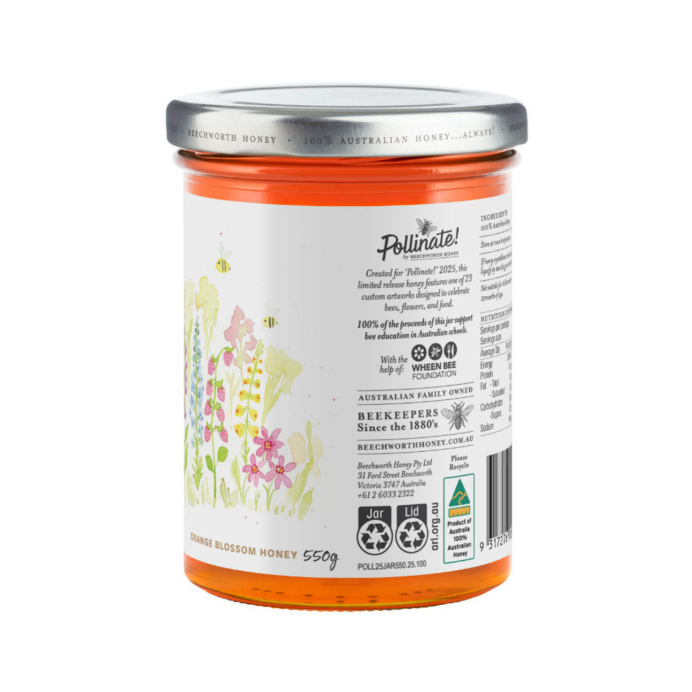 POLL25JAR550-Paige_Pollinate-Honey-2025_Paige-Giri_550g_back