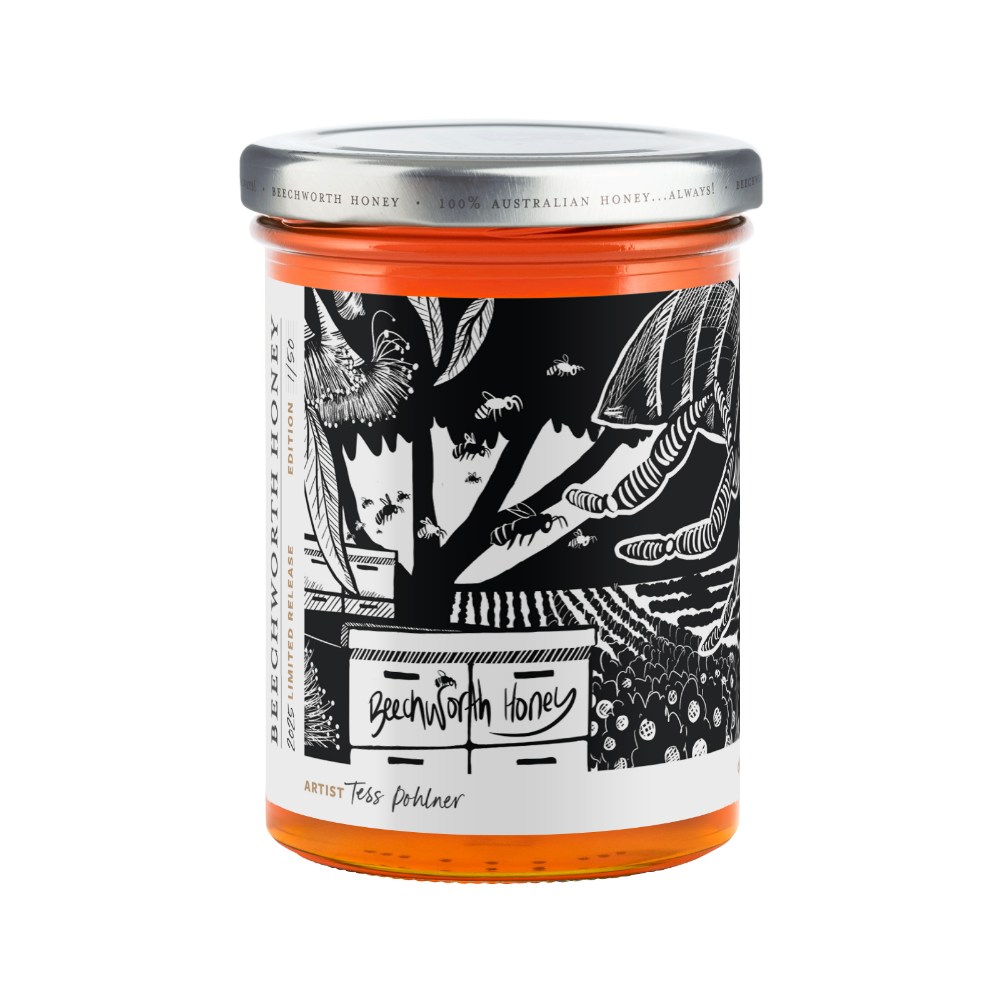 POLL25JAR550-Tess_Pollinate-Honey-2025_Tess-Pohlner_550g_front