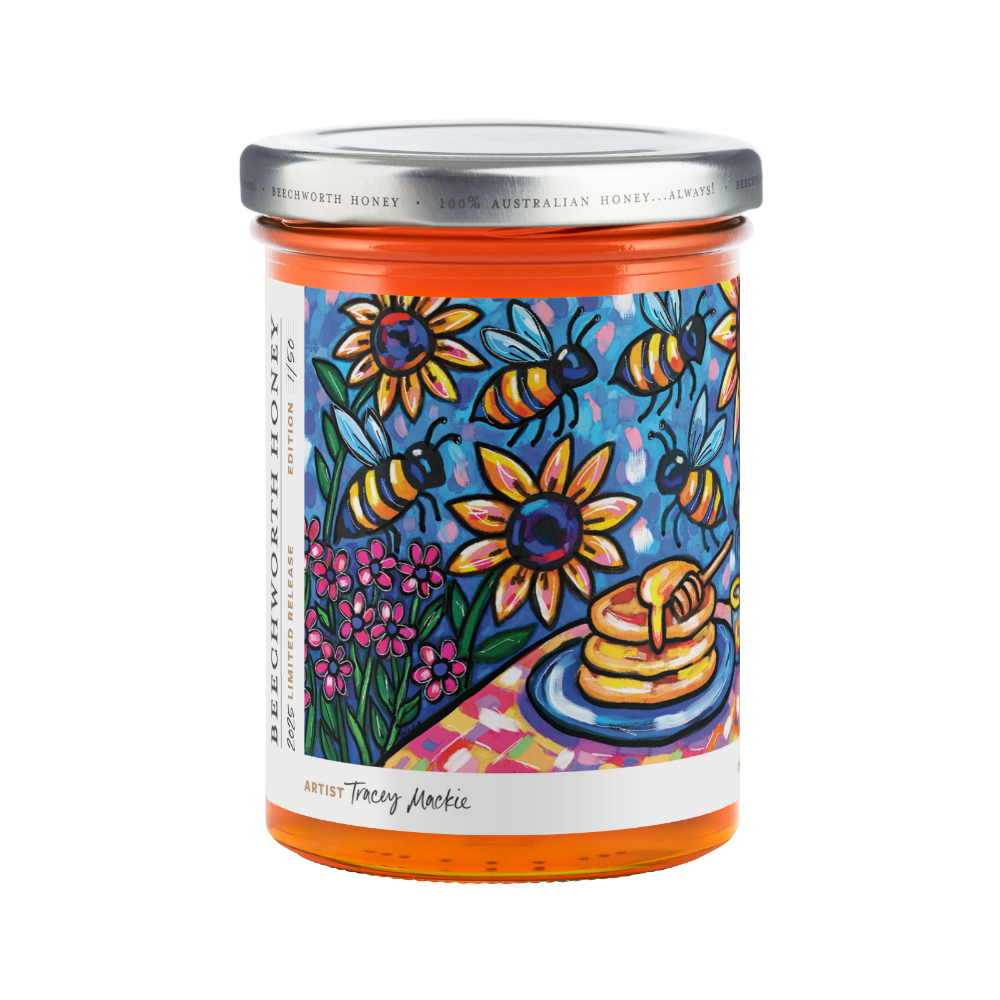 POLL25JAR550-Tracey_Pollinate-Honey-2025_Tracey-Mackie_550g_front